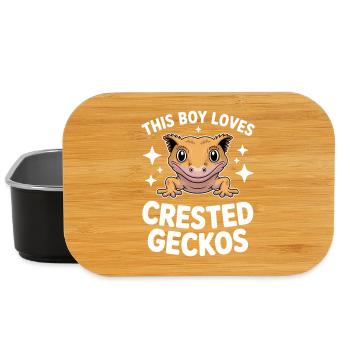 Crowned Gecko Sayings Funny Crowned Gecko Gift - Lunch Box - black - Front