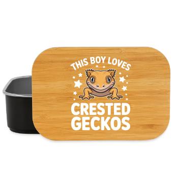 Crowned Gecko Sayings Funny Crowned Gecko Gift - Lunch Box - black - Front