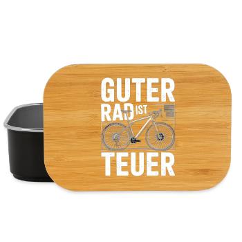 Guter Rad ist teuer – Fahrrad Spruch - Lunch Box - Schwarz - Vorne