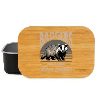 Funny Animal Badger - Lunch Box - black - Front