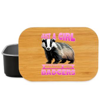 Funny Animal Badger - Lunch Box - black - Front