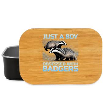 Funny Animal Badger - Lunch Box - black - Front