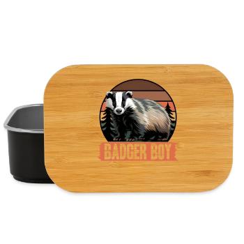 Funny Animal Badger - Lunch Box - black - Front