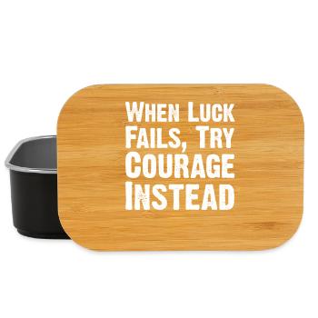 Citation du courage sur la chance Citation Tee - Boîte à goûter - noir - Devant