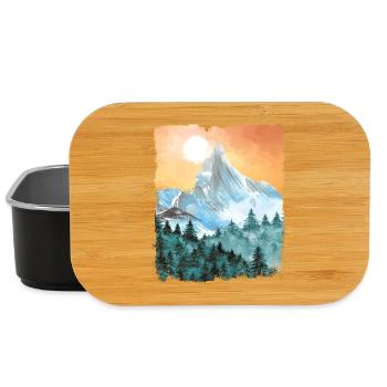 Wandern Berge Wanderung Vintage - Lunch Box - Schwarz - Vorne
