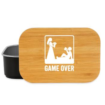 Game Over Hochzeit – Lustiges Brautpaar - Lunch Box - Schwarz - Vorne