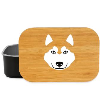 Minimalist Wolf Head – Animal Silhouette - Lunch Box - black - Front
