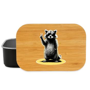 Waschbär Peace - Lunch Box - Schwarz - Vorne