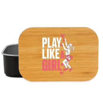Play Like A Girl Shirt Klettern Mädchen Sport - Lunch Box - Schwarz - Vorne