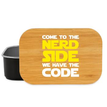 Nerd Side Retro Yellow Sci-Fi Typography Art - Lunch Box - black - Front