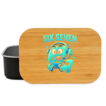 Six Seven Gamer Mascot Italian Brainrot Gaming - Lunch Box - black - Front