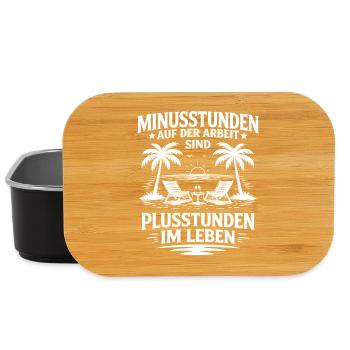Minusstunden auf der Arbeit Plusstunden im Leben - Lunch Box - Schwarz - Vorne