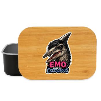 Emo Dinosaur, Sad Dino, Emotional - Lunch Box - black - Front