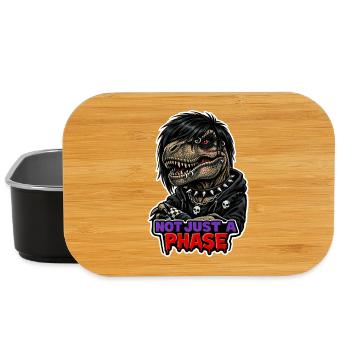Emo Dinosaur, Sad Dino, Emotional - Lunch Box - black - Front