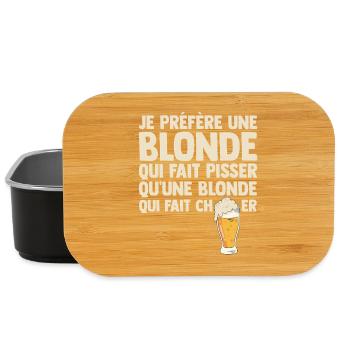 Humour Blonde Bière Beauf Apéro Bistrot Drôle bbq - Boîte à goûter - noir - Devant