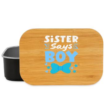 Schwester Sagt Junge Gender Reveal Party - Lunch Box - Schwarz - Vorne