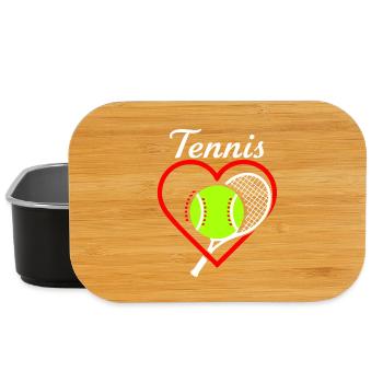 Tennis Herz Schläger - Lunch Box - Schwarz - Vorne