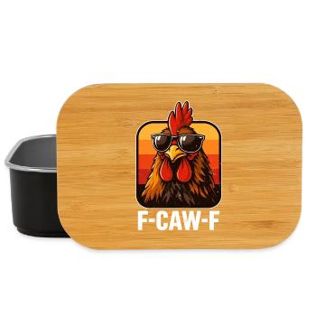 F-Caw-F Graphique drôle de mème de coq de poulet - Boîte à goûter - noir - Devant