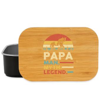 Papa Myth Legend Retro Sunset - Boîte à goûter - noir - Devant