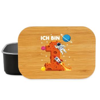 Ich bin 1 Astronaut Weltraum Geburtstag - Lunch Box - Schwarz - Vorne
