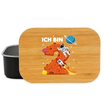 Ich bin 2 Astronaut Weltraum Geburtstag - Lunch Box - Schwarz - Vorne