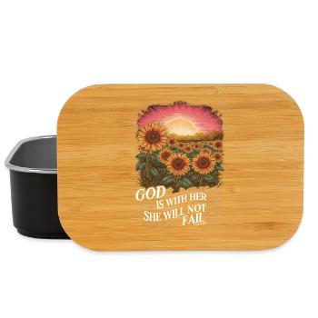 La foi chrétienne du tournesol prie Jésus - Boîte à goûter - noir - Devant