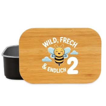 Bienchen Endlich 2 Jahre Mädchen Geburtstagsmotiv - Lunch Box - Schwarz - Vorne