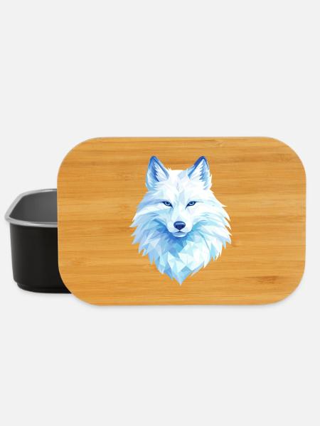 Polygon Wolf Eis Blau– Modern Art - Lunch Box - black