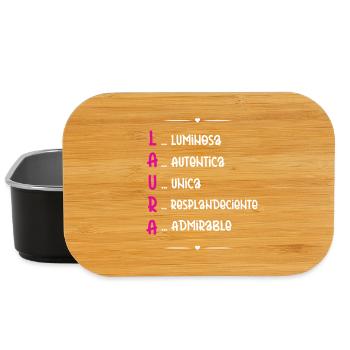 Laura: Personalisierter Name - Lunch Box - Schwarz - Vorne