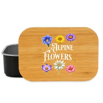 Alpine Flowers – Alpenblumen Vintage Botanisches D - Lunch Box - Schwarz - Vorne