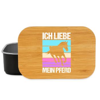 Reiten Pferdeliebhaber Reiterhof Pferde - Lunch Box - Schwarz - Vorne