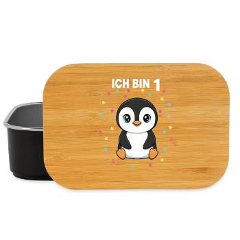 Ich bin 1 - Süßes Pinguin zum 1. Geburtstag - Lunch Box - Schwarz - Vorne