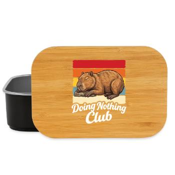 Cadeau drôle de la chemise du club Capybara Doing Nothing - Boîte à goûter - noir - Devant
