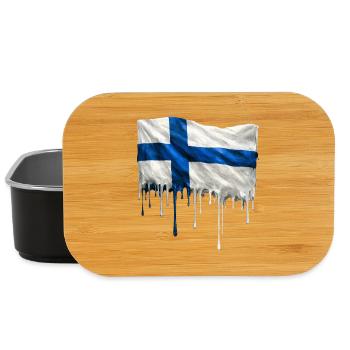 Finnische Flagge bunte Farbe - Lunch Box - Schwarz - Vorne
