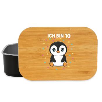 Ich bin 10 - Süßes Pinguin zum 10. Geburtstag - Lunch Box - Schwarz - Vorne