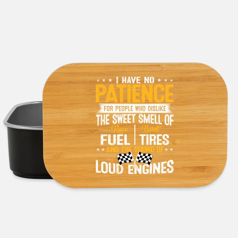 Racing Loud Engines No Patience Funny Spruch - Lunch Box - black
