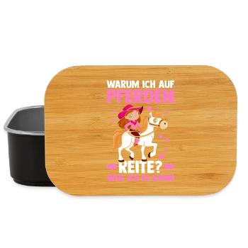 Reiten Pferdeliebhaber Reiterhof Pferde - Lunch Box - Schwarz - Vorne