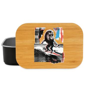 Surfer Lion - Lunch Box - black - Front