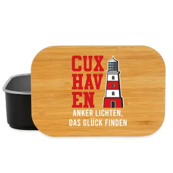 Nordsee Urlaub CUXHAVEN ANKER LICHTEN GLÜCK FINDEN - Lunch Box - Schwarz - Vorne