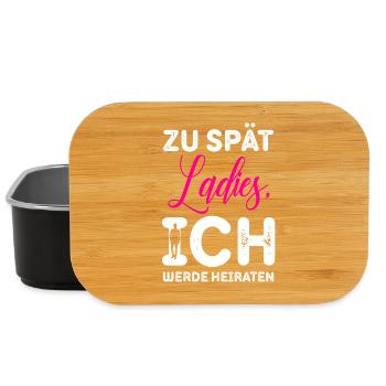 Zu spät Ladies Ich Heirate / JGA Spruch - Lunch Box - Schwarz - Vorne