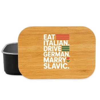 Mange un conduit italien, épouse un Slave Balkan, une voiture - Boîte à goûter - noir - Devant