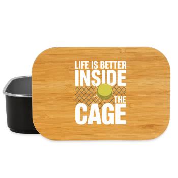 Padel Spieler Life Is Better Inside The Cage Padel - Lunch Box - Schwarz - Vorne