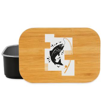 Fishing Fish Fishing Rod - Lunch Box - black - Front
