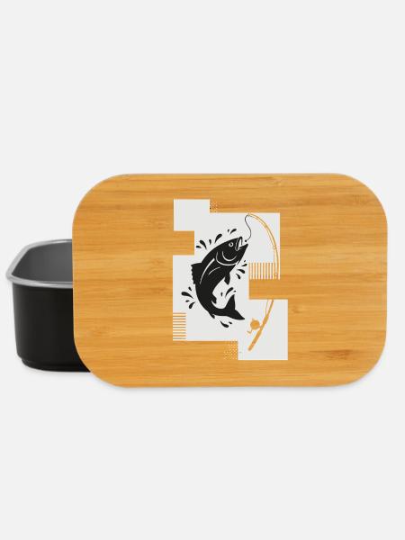 Fishing Fish Fishing Rod - Lunch Box - black