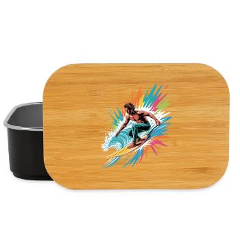 Colorful Surfer Watercolors Splashes Graffiti - Lunch Box - black - Front