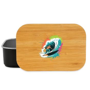 Colorful Surfer Watercolors Splashes Graffiti - Lunch Box - black - Front