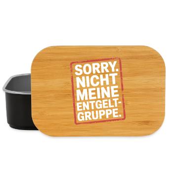 Sorry Nicht Meine Entgeltgruppe Beamte TVöD Büro - Lunch Box - Schwarz - Vorne
