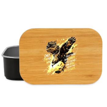 Fly Alone Eagle Quote Art - Lunch Box - black - Front