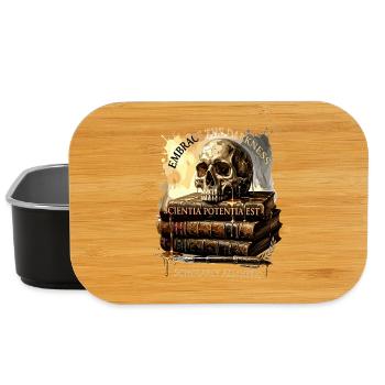 Dark Academia Bibliothèque Vintage Esthétique de Crânes - Boîte à goûter - noir - Devant