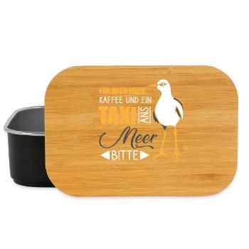 für mich einen kaffee und ein taxi ans meer bitte - Lunch Box - Schwarz - Vorne